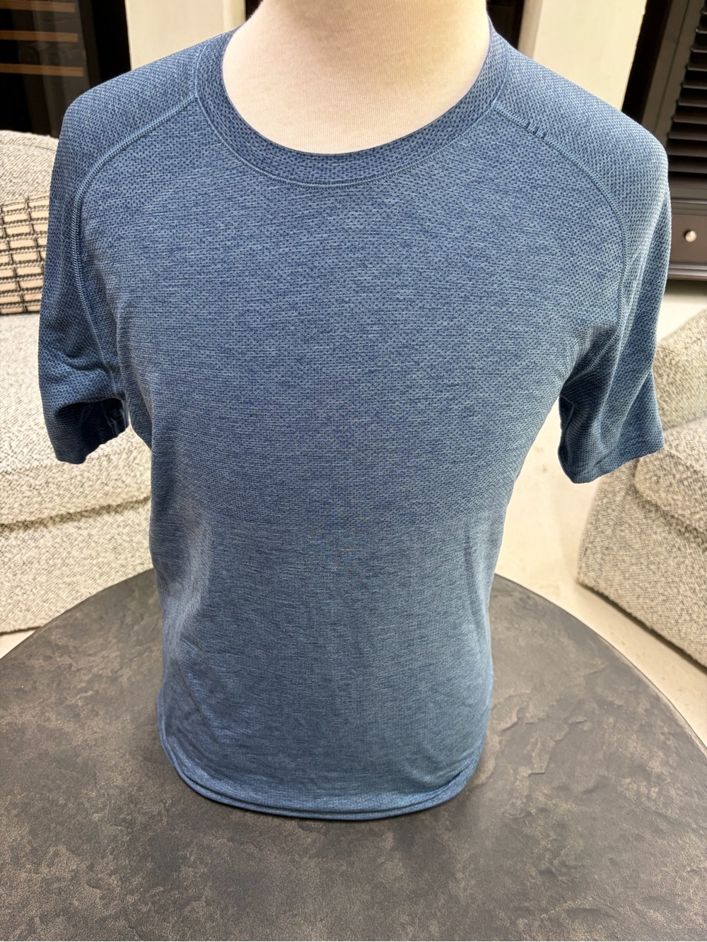 Lululemon Men's Short Sleeve Heathered Crewneck Shirt - Blue